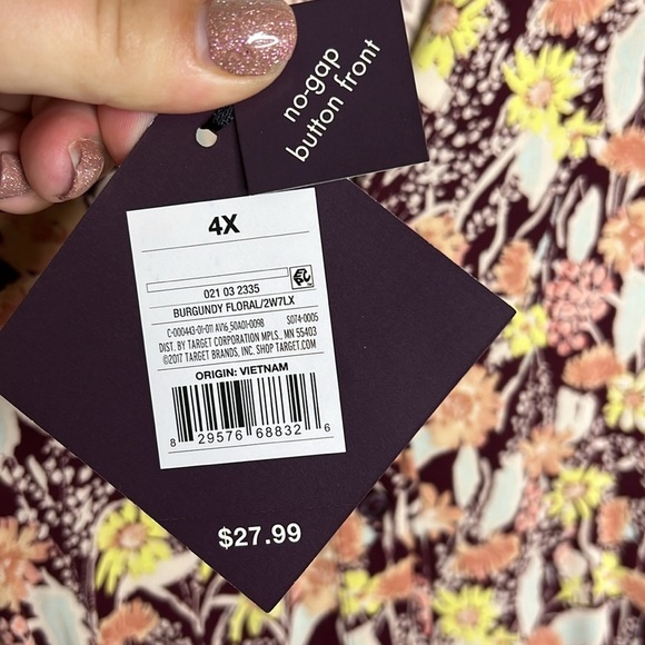 NWT AVA & VIV Plus size Target Floral Short Sleeve Dolman Dress - Picture 4 of 9